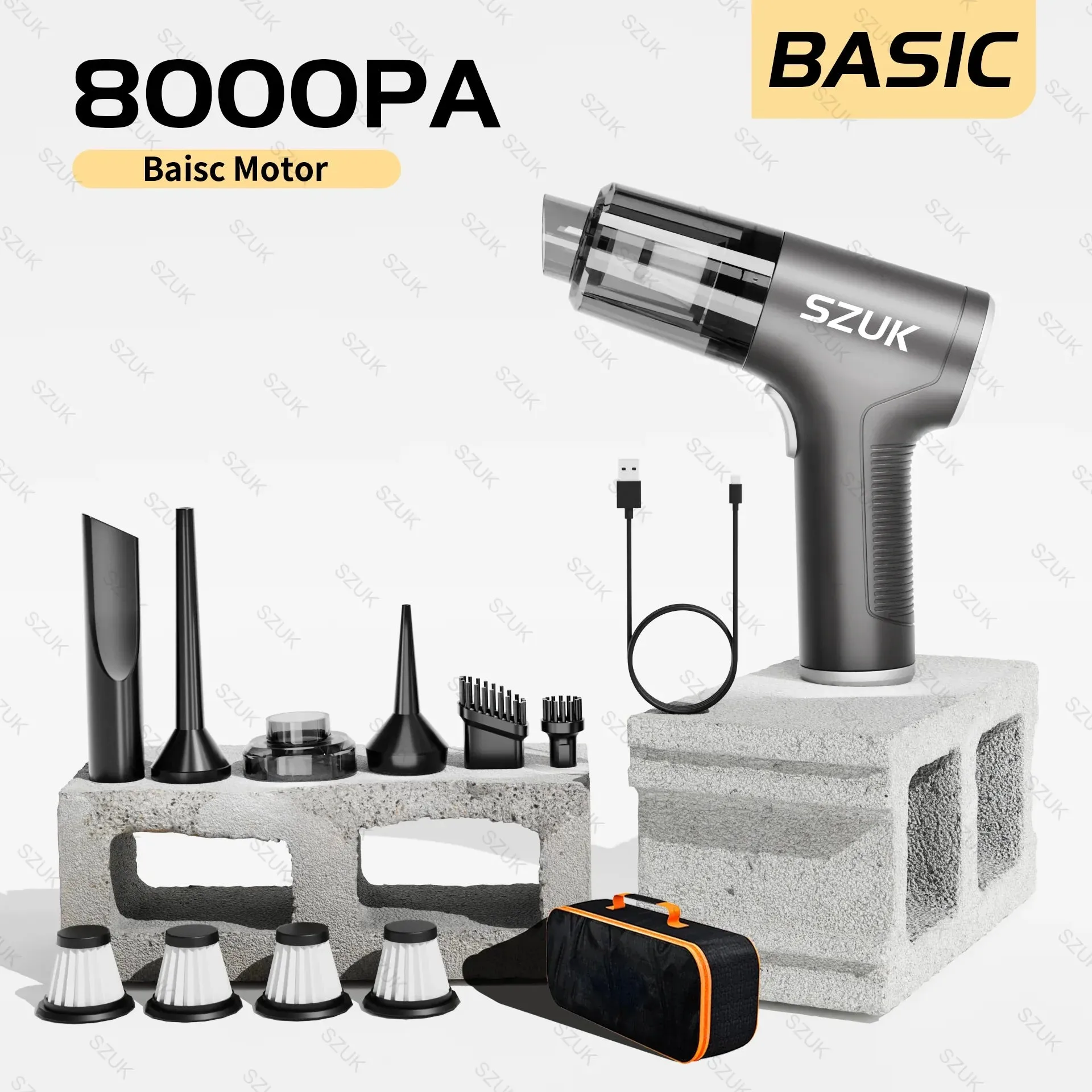 98000Pa Portable Car Vacuum Cleaner Strong Suction Wireless