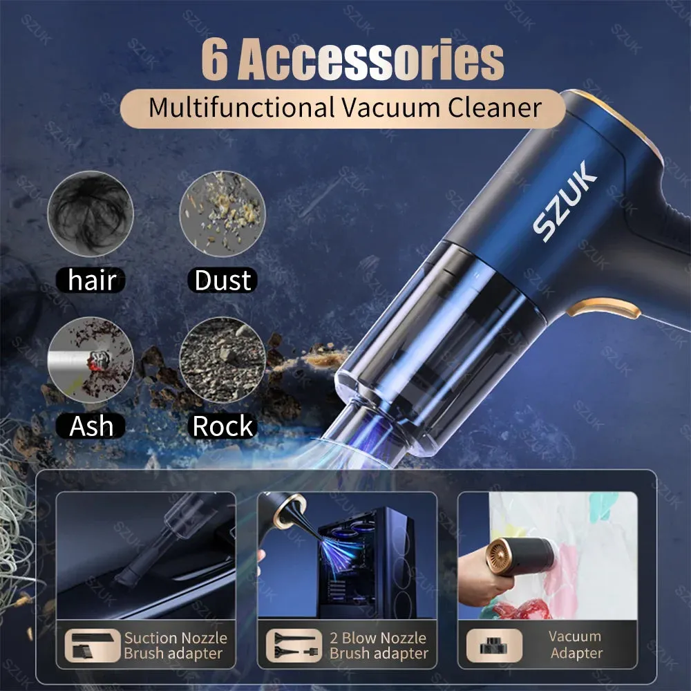 98000Pa Portable Car Vacuum Cleaner Strong Suction Wireless