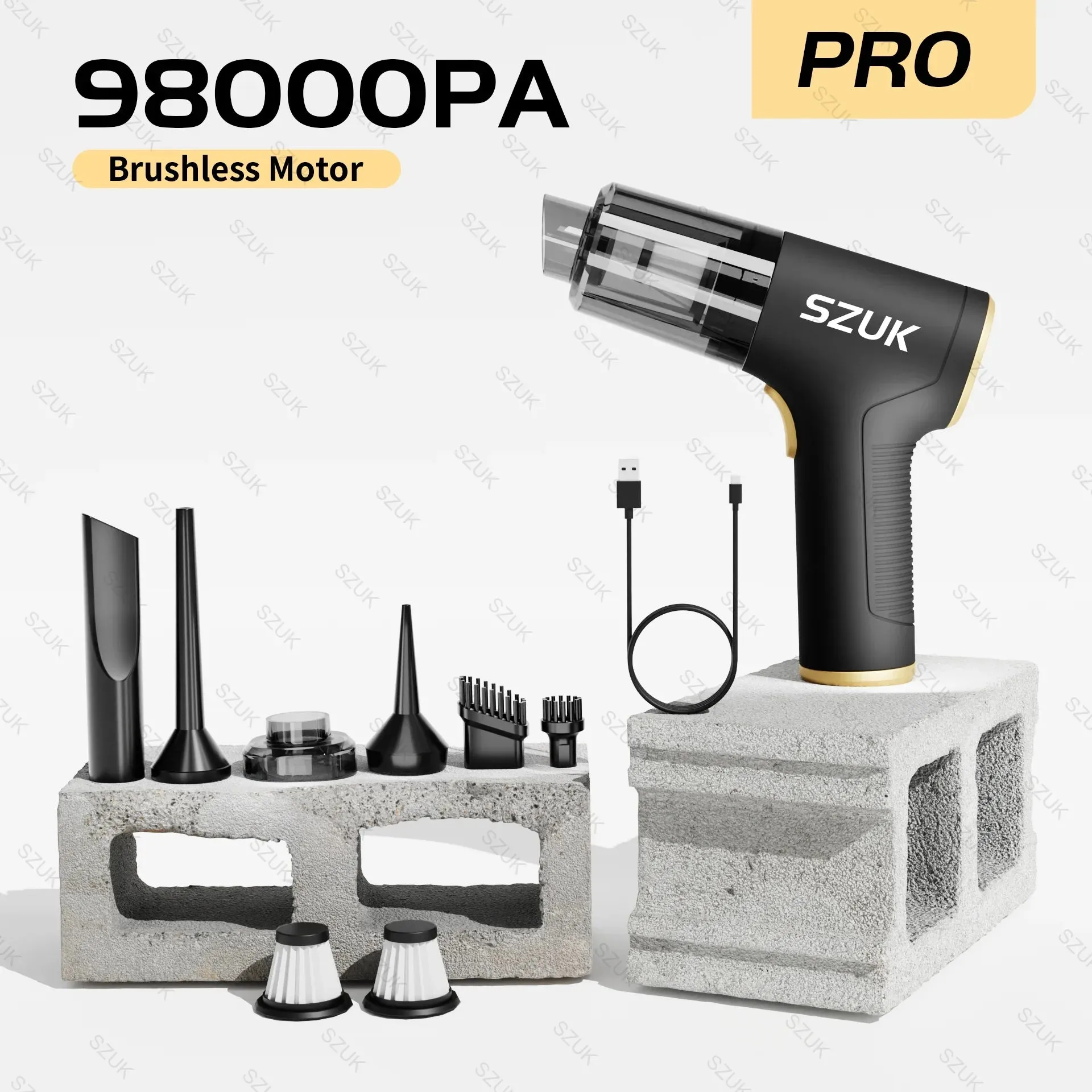98000Pa Powerful Wireless Car Vacuum Cleaner Handheld Cleaning Machine For Home & Auto