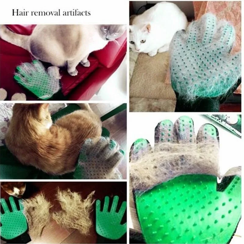 Cats and Dogs Pet Bath Cleaning Silicone Right Hand Gloves Decontamination Massage Hair Removal Cover Combing Brush Supplies