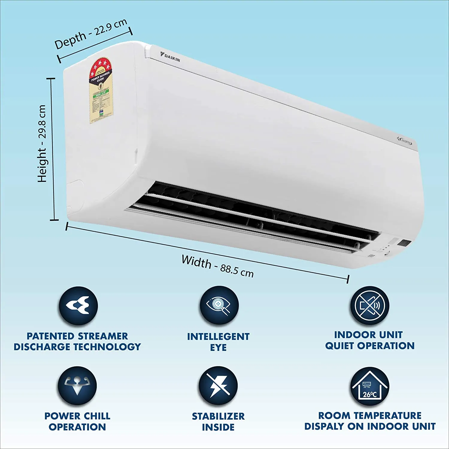 Daikin JTKJ60UV16 Split Inverter AC 1.8 Ton 5 Star