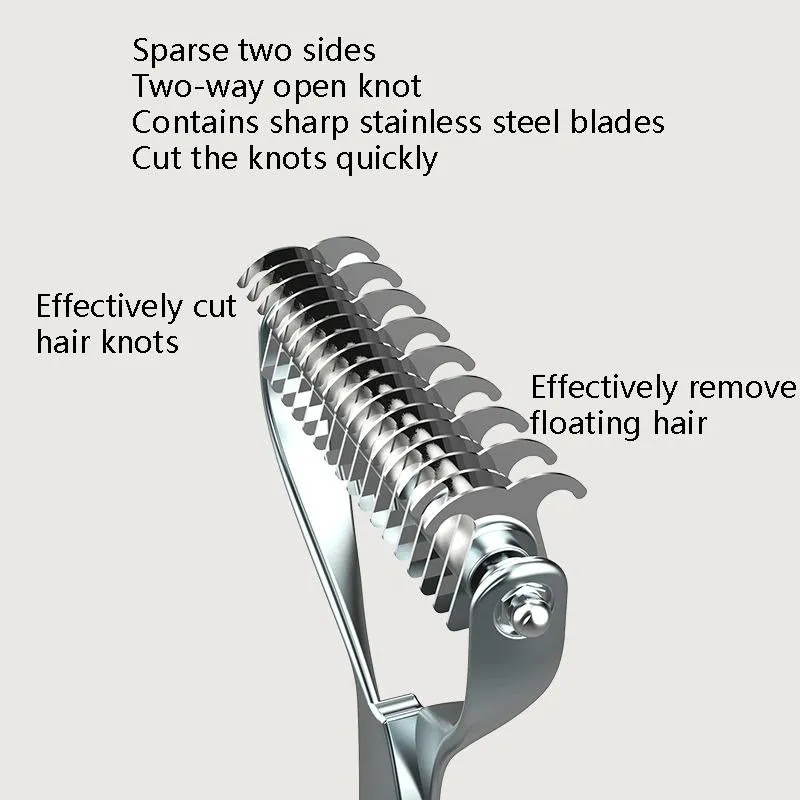 Double Sided Pet Comb For Cats And Dogs Silver Small