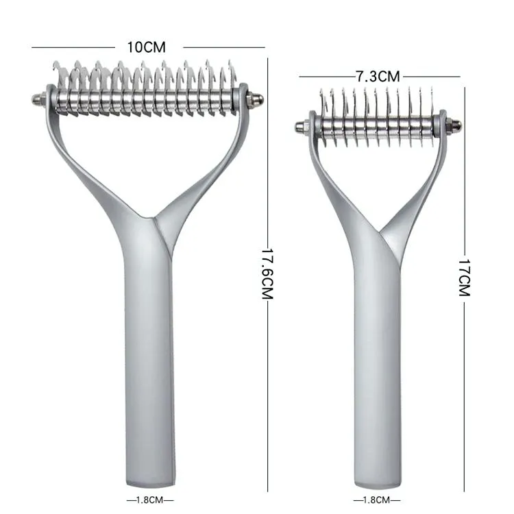 Double Sided Pet Comb For Cats And Dogs Silver Small
