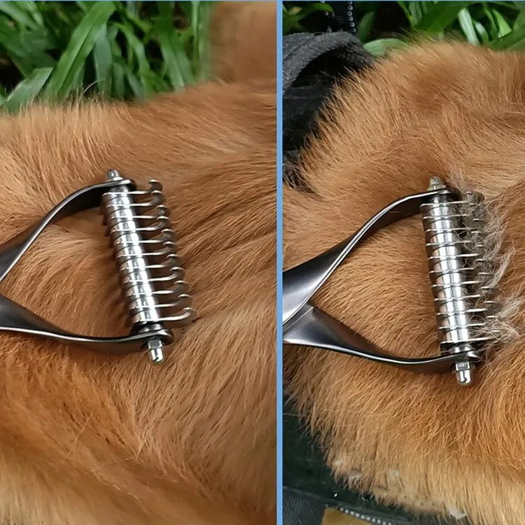Double Sided Pet Comb For Cats And Dogs Silver Small