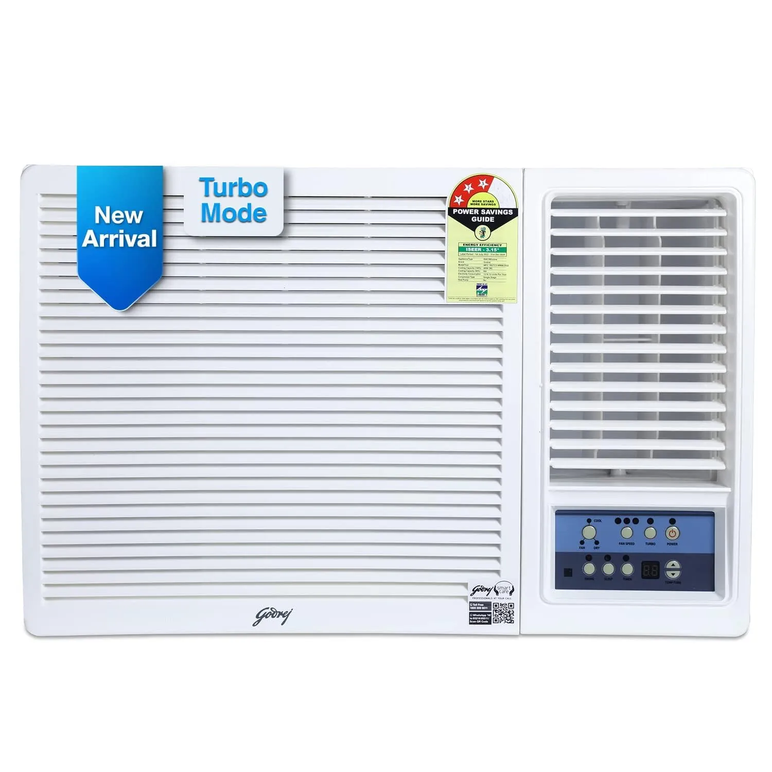 Godrej WFC 12UTC3-WWA 1 Ton 3 Star, Turbo Mode, Window AC (Copper, Anti Corrosive Blue Fin)