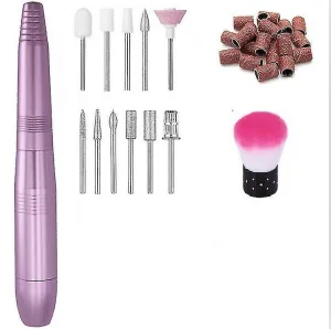 Nail dryers electric usb nail file drill portable professional manicure pedicure set pink