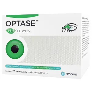 Optase Tea Tree Oil Lid Wipes - Pack of 20