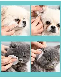 Pet Remove Dirt from Eyes and Ears Wipes, Dog and Cat Earwax, Clean Ears Odor Remover, Wet Tissue Cleaning Tools Supplies