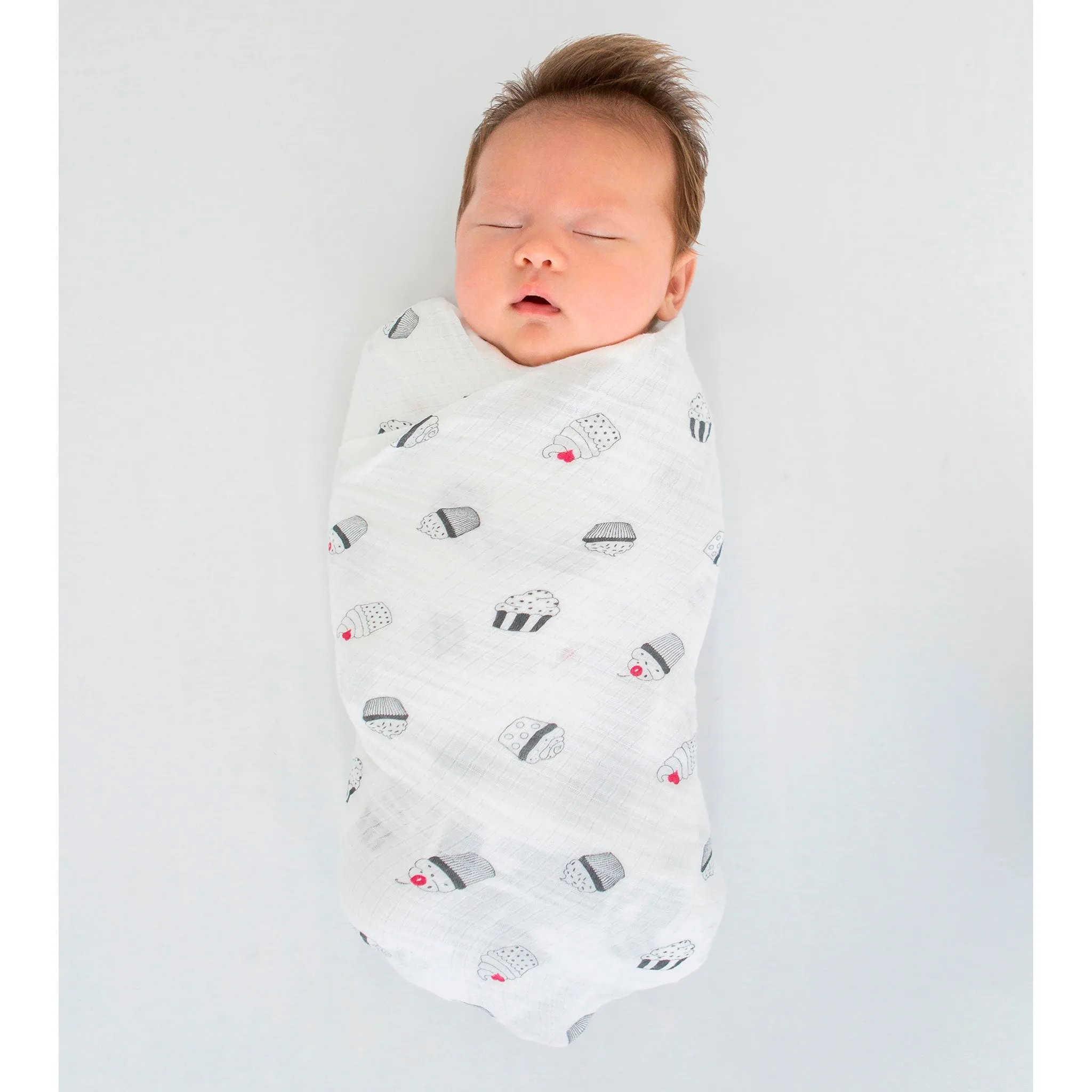 SwaddleDuo - Dots and Cupcakes, Soft Pink